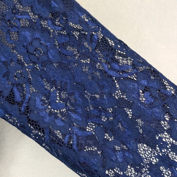 Outad Women's 2XL Navy Floral Lace Overlay Blouse Top, Tunic Length Whimsigoth - Picture 4 of 6